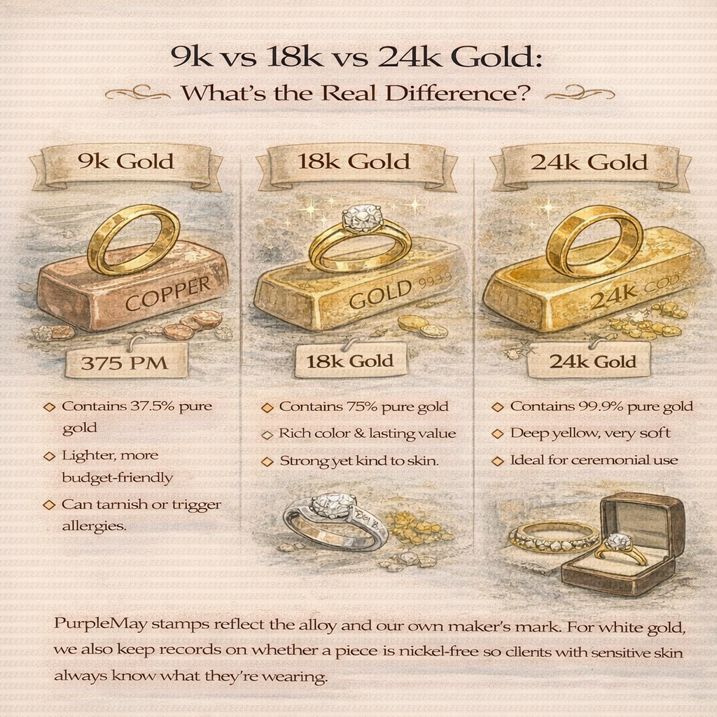 9k vs 18k vs 24k Gold: What’s the Real Difference?