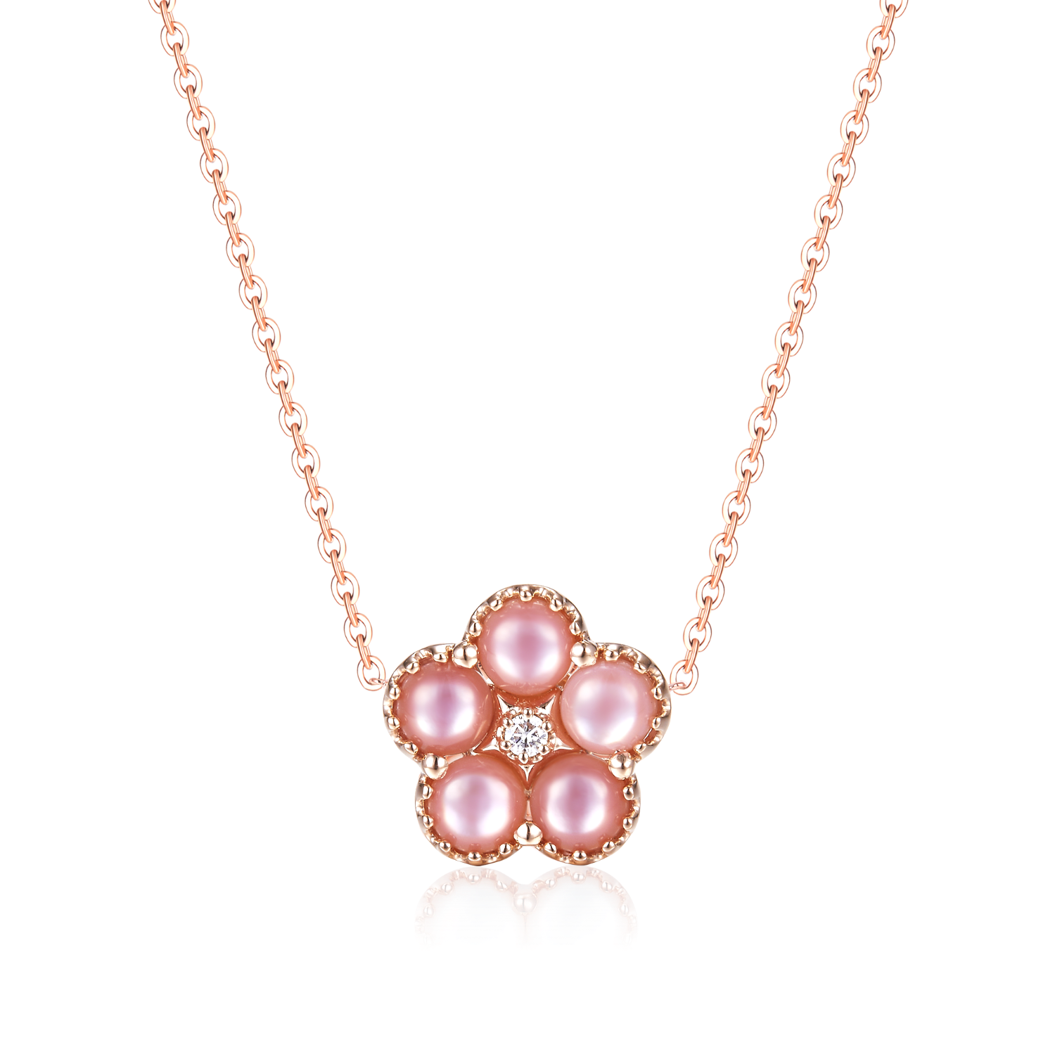 Meivelle - Necklace, Conch Pearl NECKLACE, DIAMOND NECKLACE, 18K ROSE GOLD, 18K WHITE GOLD, 18K YELLOW GOLD, NATURAL DIAMOND NECKLACE, MOTHER'S DAY, MOTHER'S DAY SALE, MOTHER'S DAY GIFT, MEMBERSHIP REWARDS