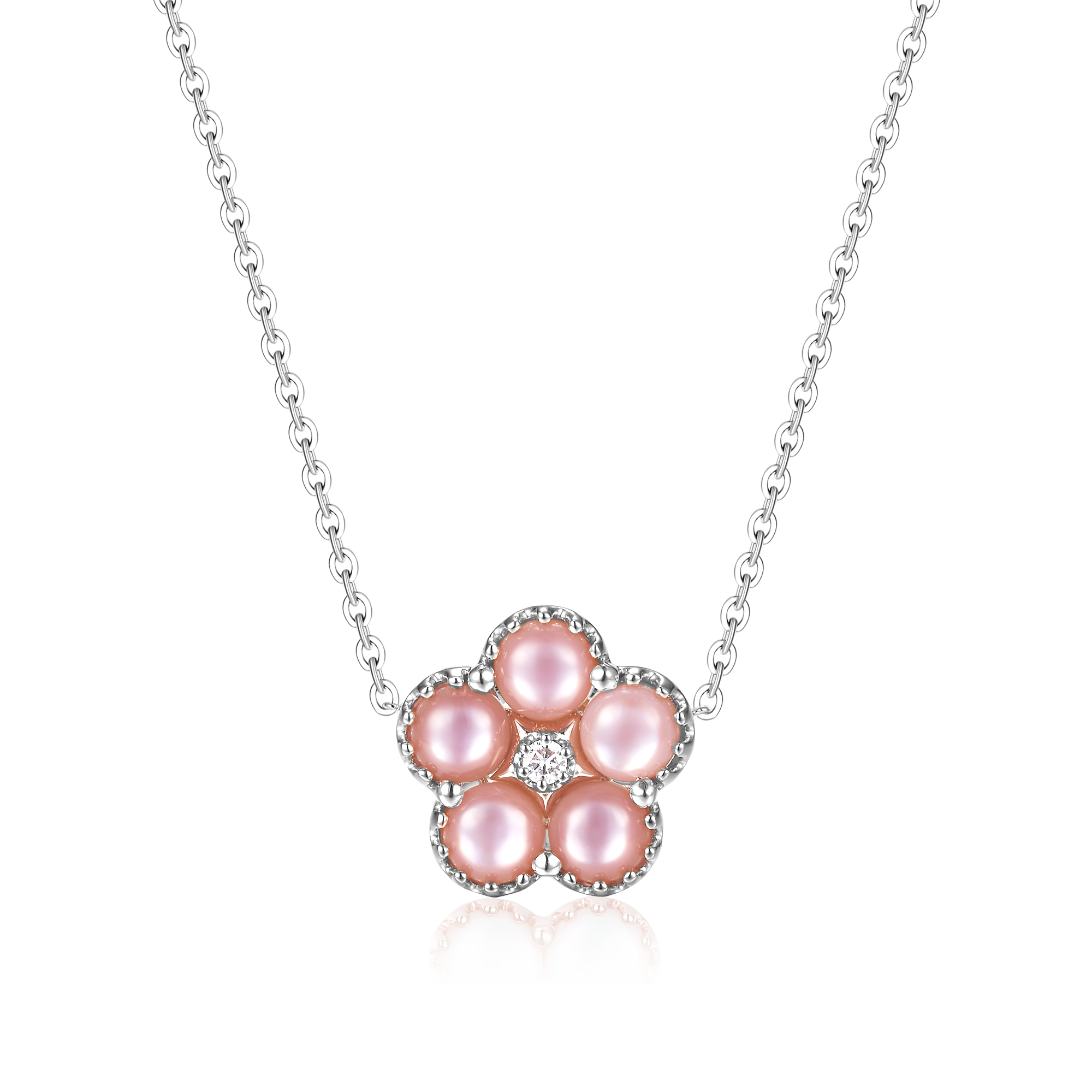 Meivelle - Necklace, Conch Pearl NECKLACE, DIAMOND NECKLACE, 18K ROSE GOLD, 18K WHITE GOLD, 18K YELLOW GOLD, NATURAL DIAMOND NECKLACE, MOTHER'S DAY, MOTHER'S DAY SALE, MOTHER'S DAY GIFT, MEMBERSHIP REWARDS