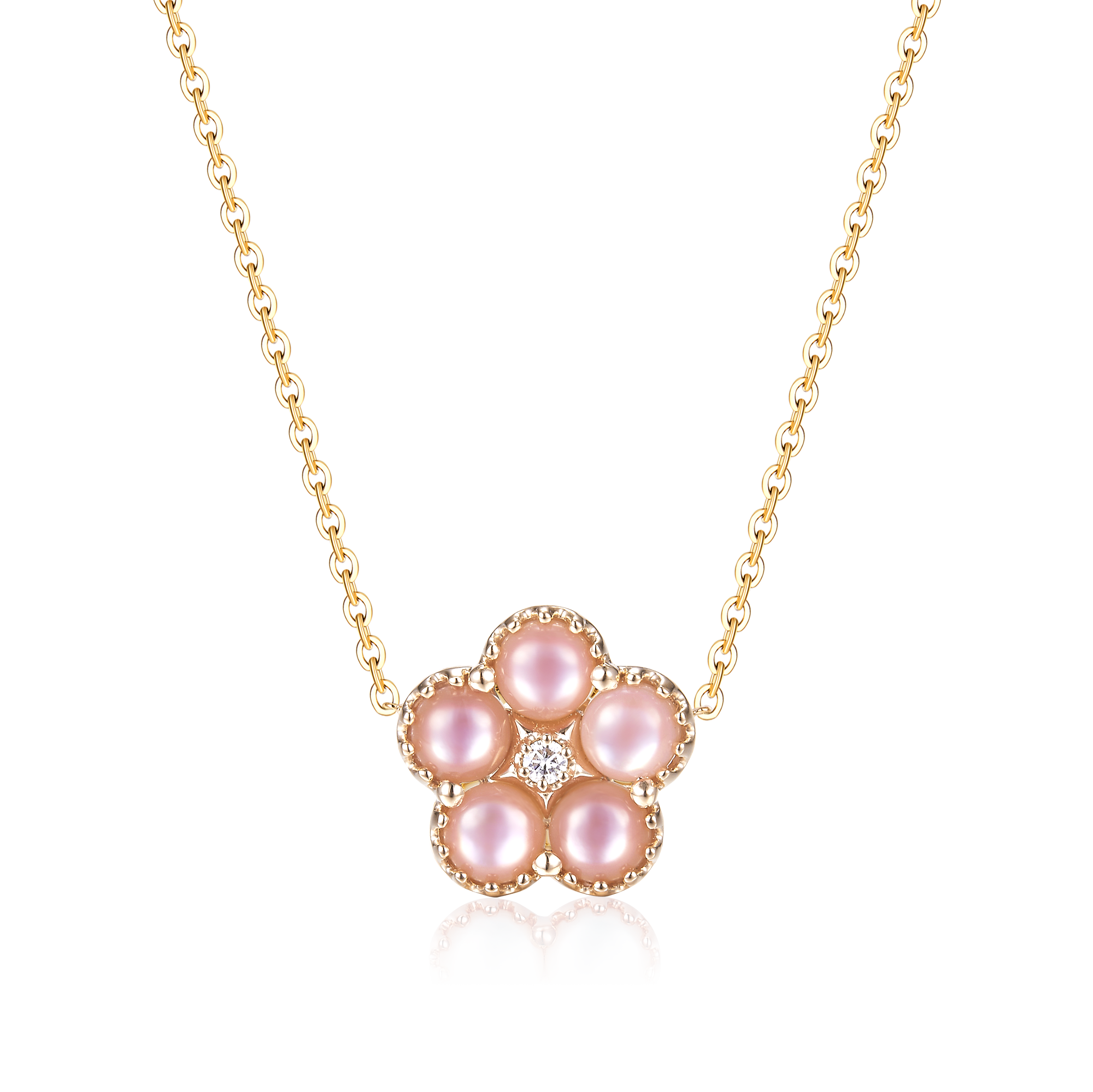 Meivelle - Necklace, Conch Pearl NECKLACE, DIAMOND NECKLACE, 18K ROSE GOLD, 18K WHITE GOLD, 18K YELLOW GOLD, NATURAL DIAMOND NECKLACE, MOTHER'S DAY, MOTHER'S DAY SALE, MOTHER'S DAY GIFT, MEMBERSHIP REWARDS