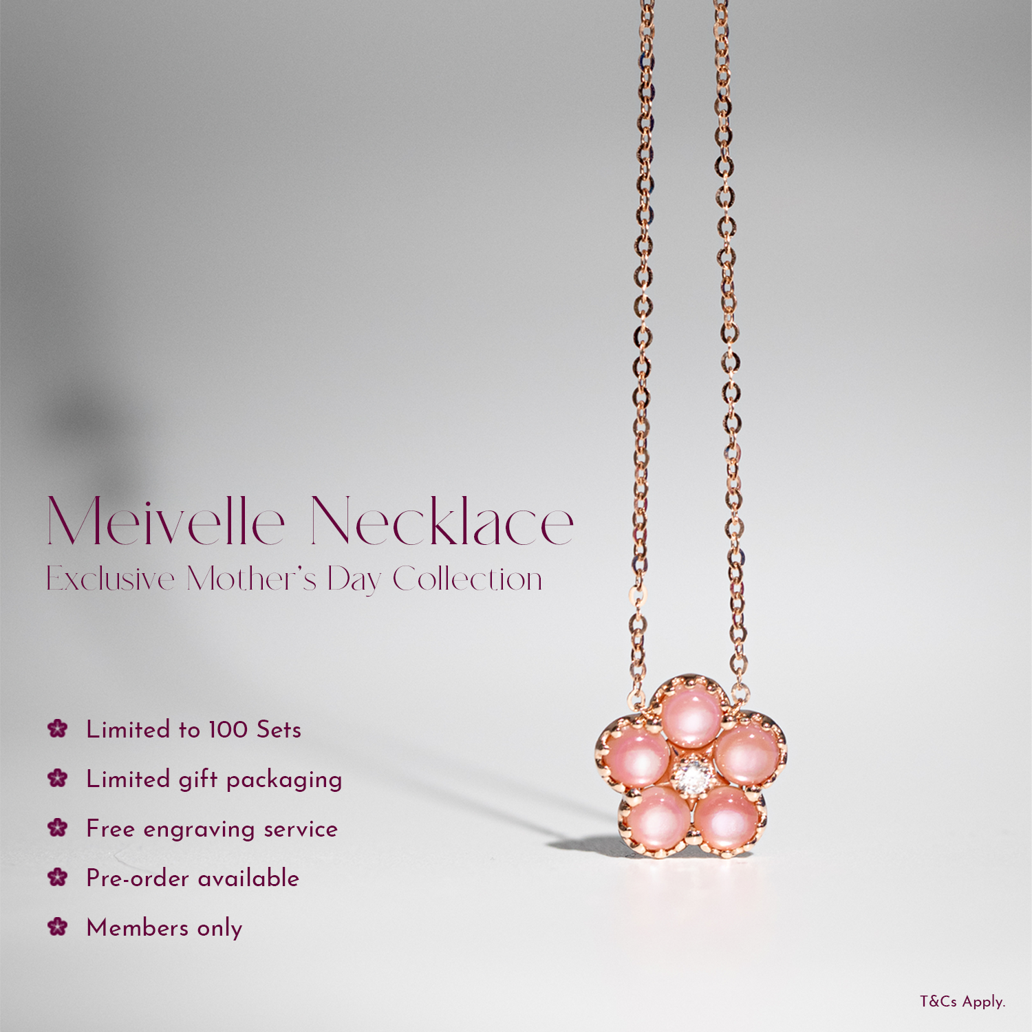 Meivelle - Necklace, Conch Pearl NECKLACE, DIAMOND NECKLACE, 18K ROSE GOLD, 18K WHITE GOLD, 18K YELLOW GOLD, NATURAL DIAMOND NECKLACE, MOTHER'S DAY, MOTHER'S DAY SALE, MOTHER'S DAY GIFT, MEMBERSHIP REWARDS