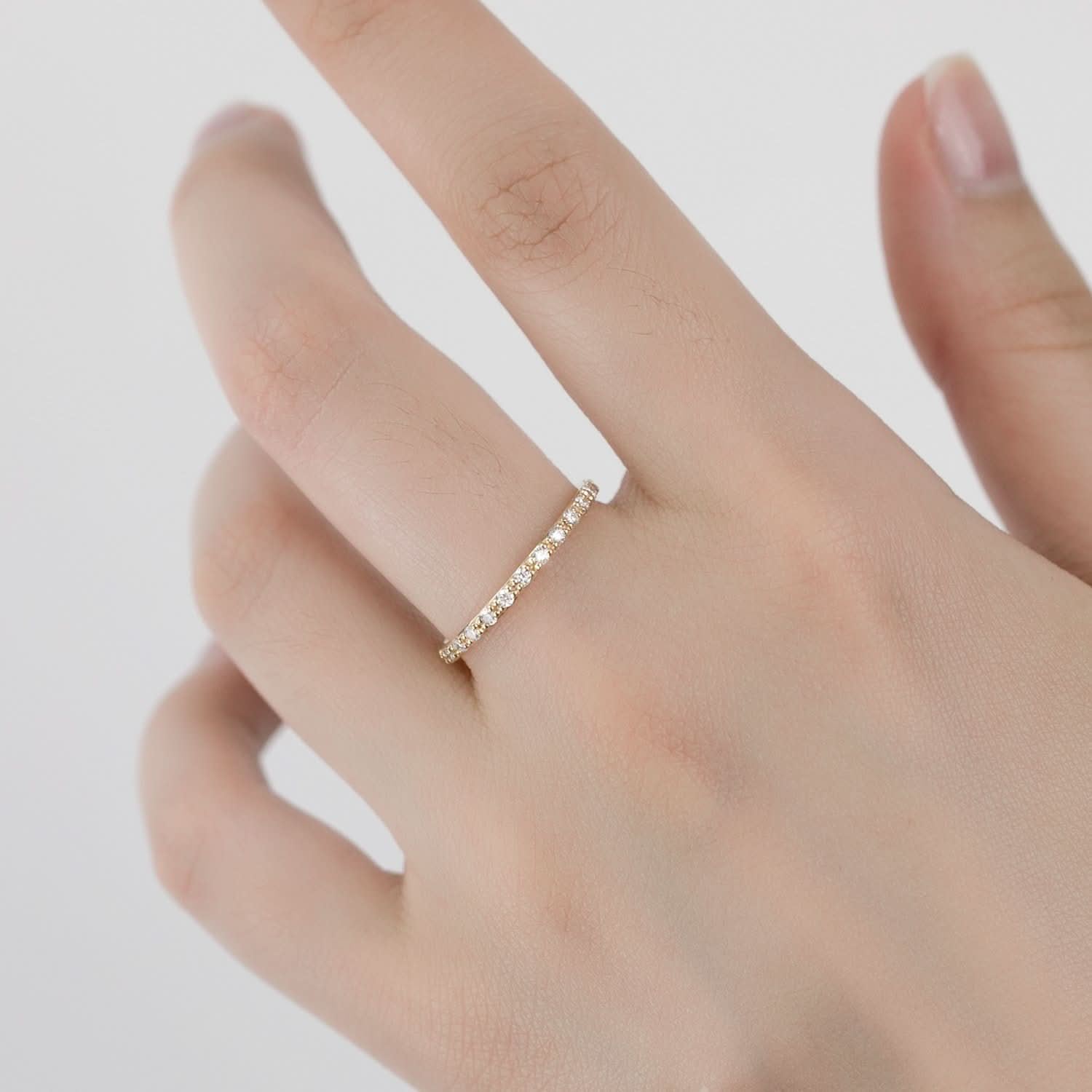18k Solid Gold Half Eternity Diamond Wedding Ring Band - Melbourne, Australia