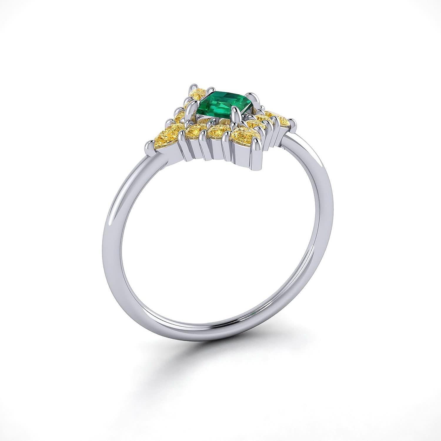 18K SOLID GOLD ANTIQUE DECO SQUARE EMERALD ENGAGEMENT RING - Melbourne, Australia