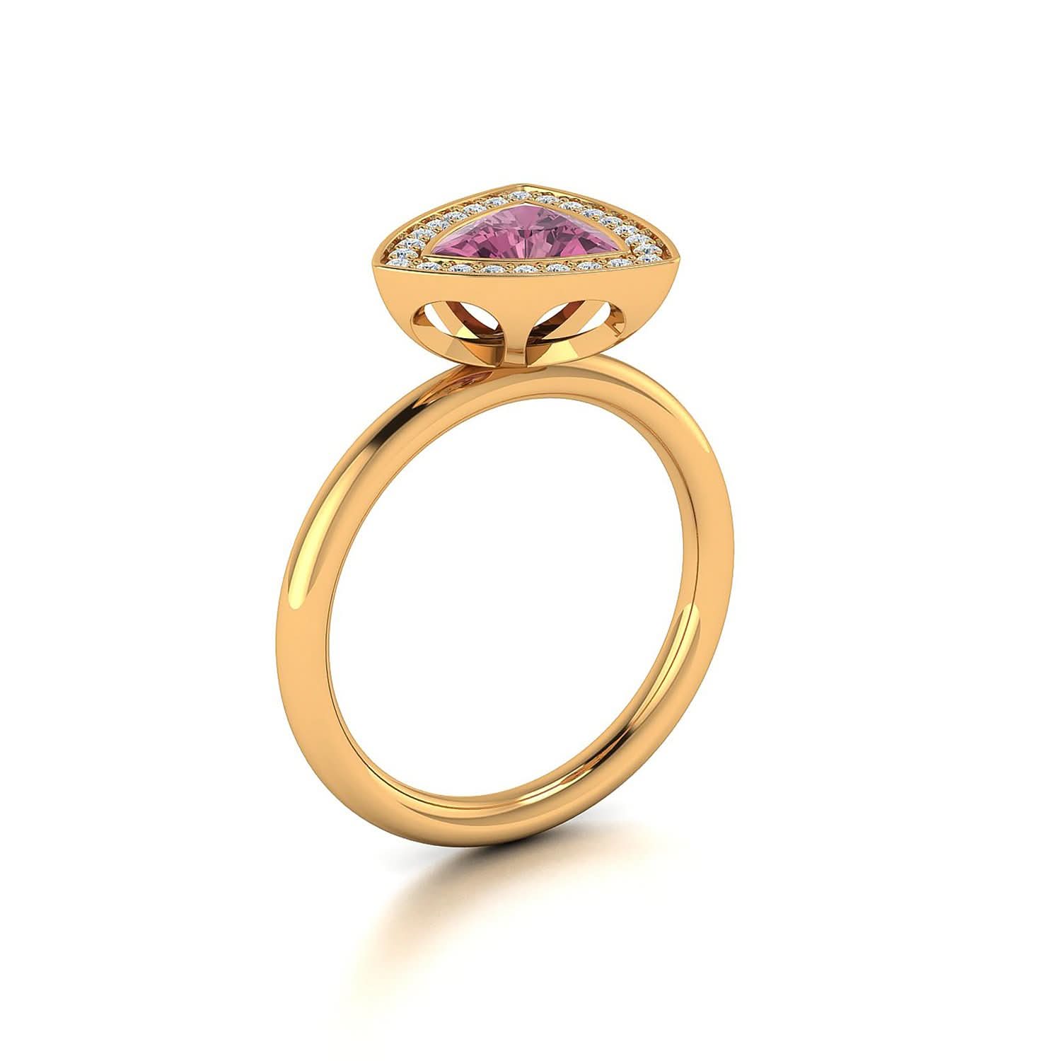 18K SOLID GOLD TOURMALINE AND DIAMOND ENGAGEMENT RING - Melbourne, Australia