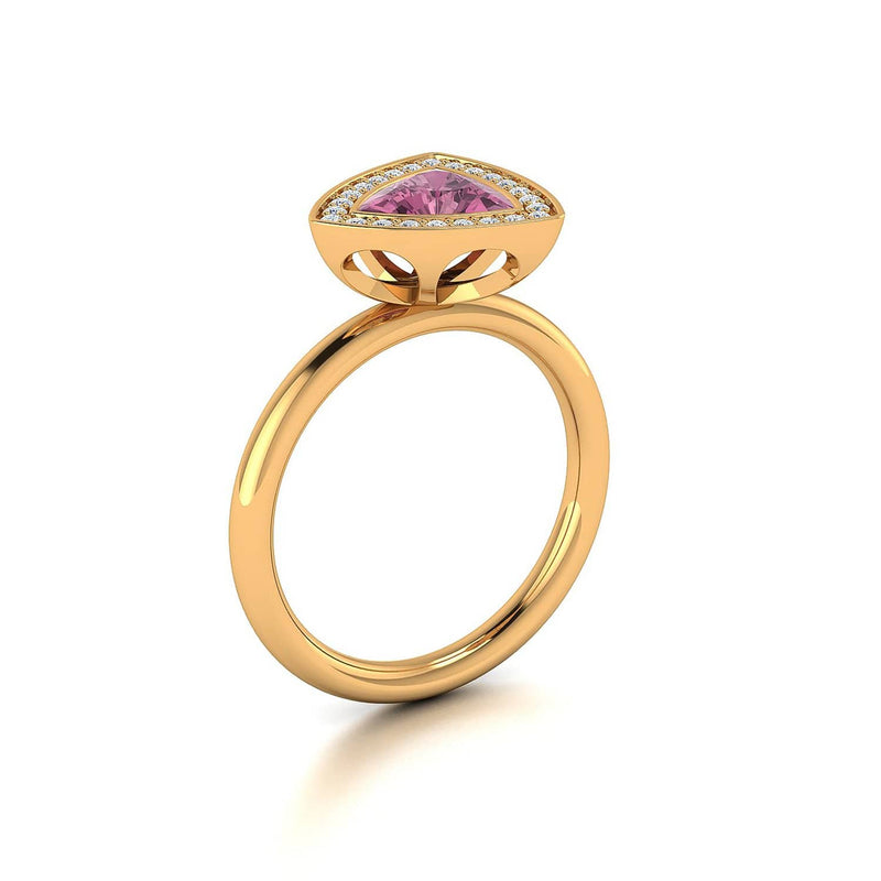 18K SOLID GOLD TOURMALINE AND DIAMOND ENGAGEMENT RING - Melbourne, Australia