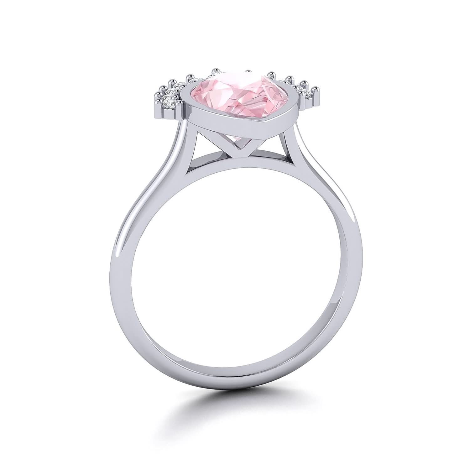 Morganite & Diamond Engagement Ring Melbourne, Australia | Masquerade