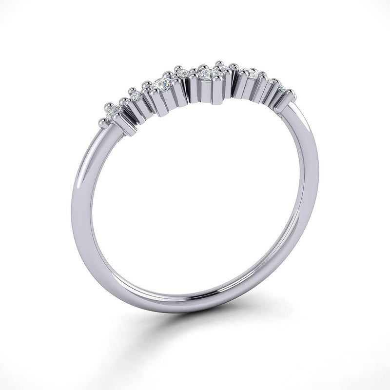 18k Solid Gold Stacking Cluster Diamond Wedding Ring - Melbourne, Australia