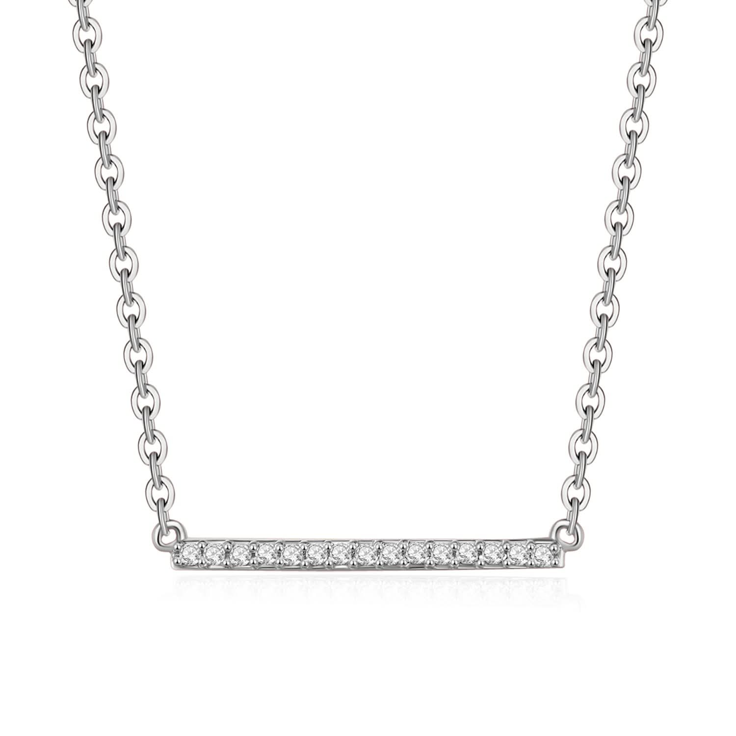 18k Solid Gold Classic Diamond Horizontal Bar Necklace - Melbourne, Australia