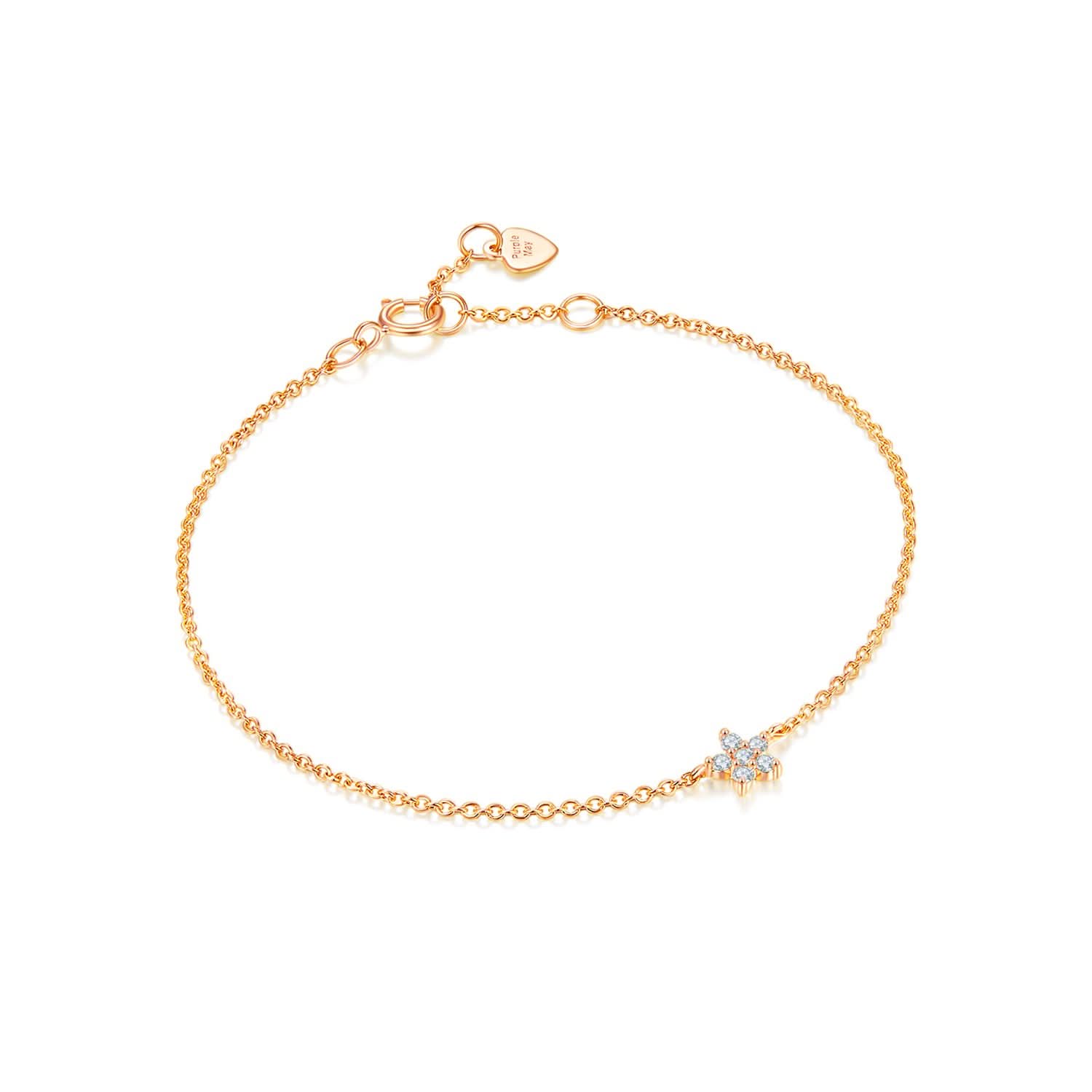 18k Solid Gold Diamond Flower Bracelet - Melbourne, Australia