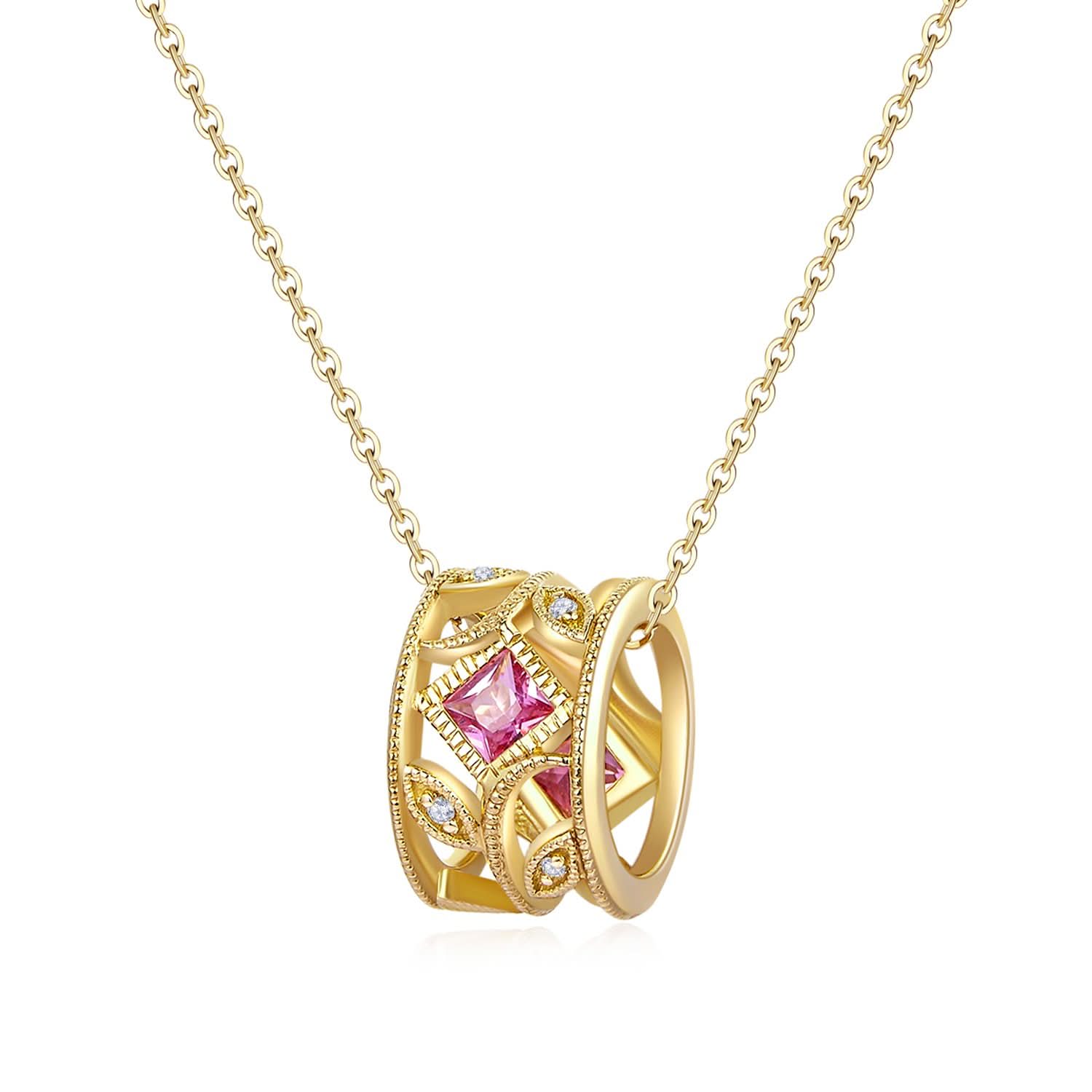 18k Solid Gold Sapphire Wheel Necklace - Melbourne, Australia