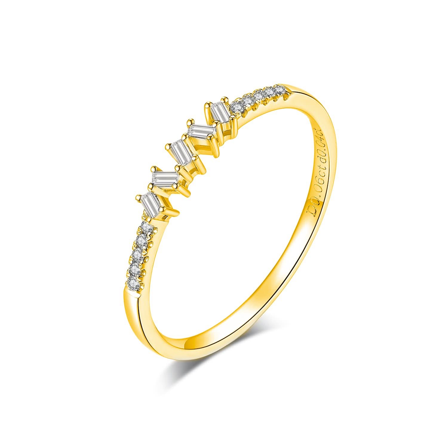 18k Solid Gold Baguette Diamond Stacking Wedding Band - Melbourne, Australia