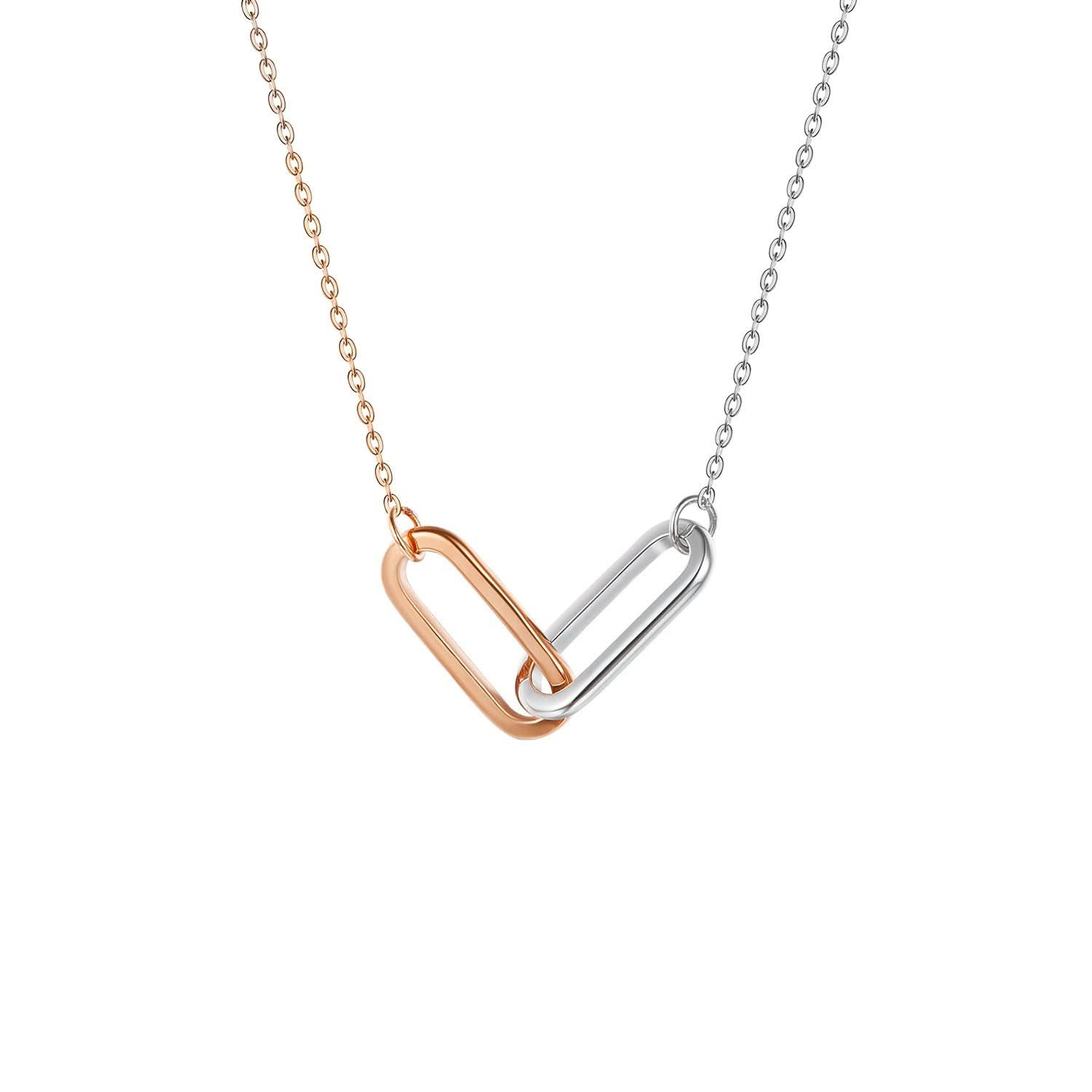 18K SOLID GOLD DOUBLE CLIP NECKLACE - Melbourne, Australia