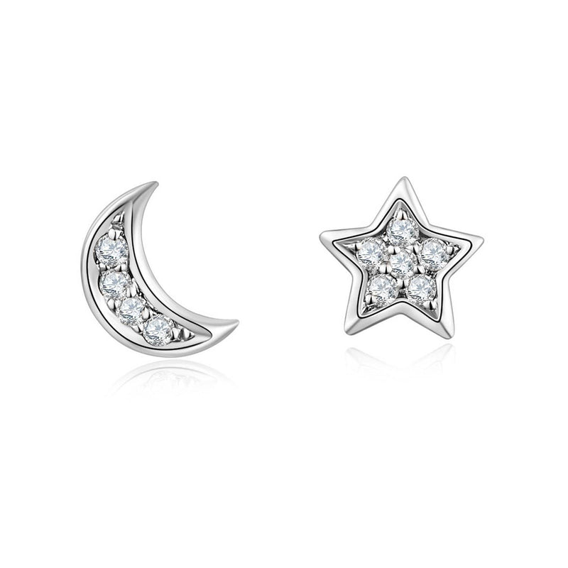 Gold & Diamond Star & Moon Stud Earrings - Melbourne, Australia