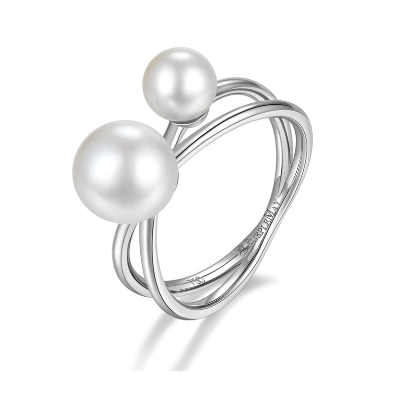 18k Solid Gold Due Akoya Pearl Double Layer Ring | Rings Melbourne Australia