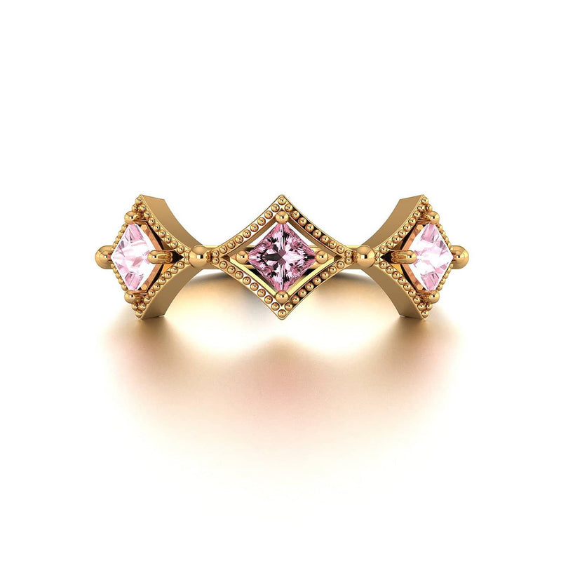 18k Solid Gold Antique Deco Pink Sapphire Ring - Melbourne, Australia