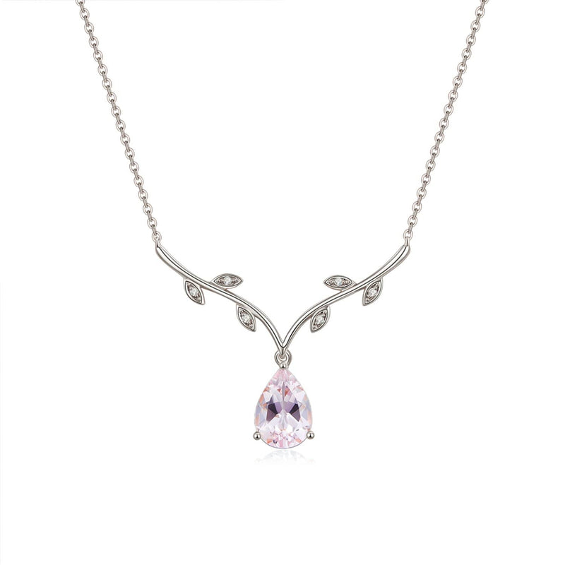 18k Solid Gold Pink Morganite Diamond Necklace - Melbourne, Australia