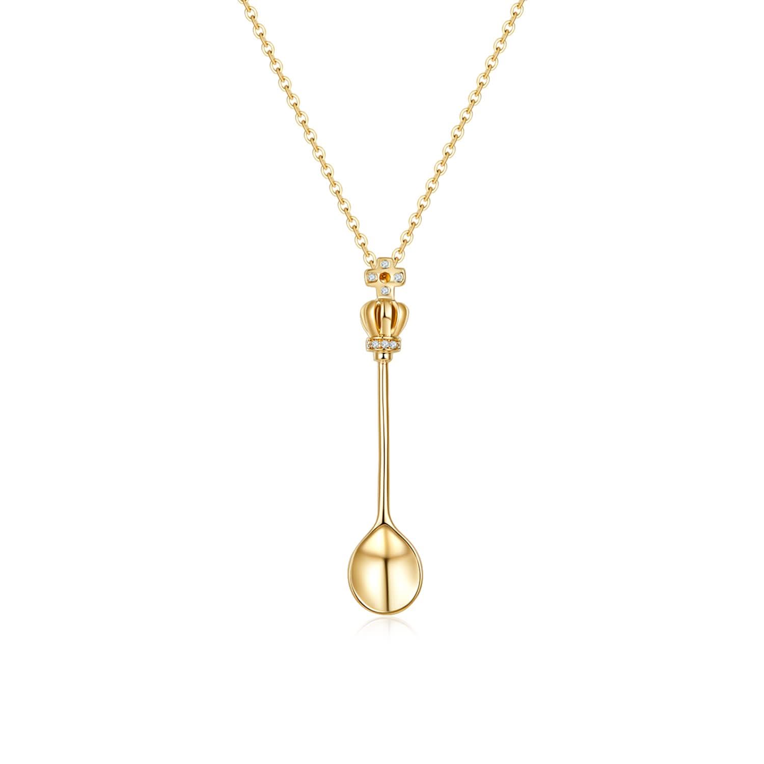 Buy low price, high quality spoon necklace | 18k Solid Gold Lucky Spoon Pendant Necklace - Melbourne, Australia
