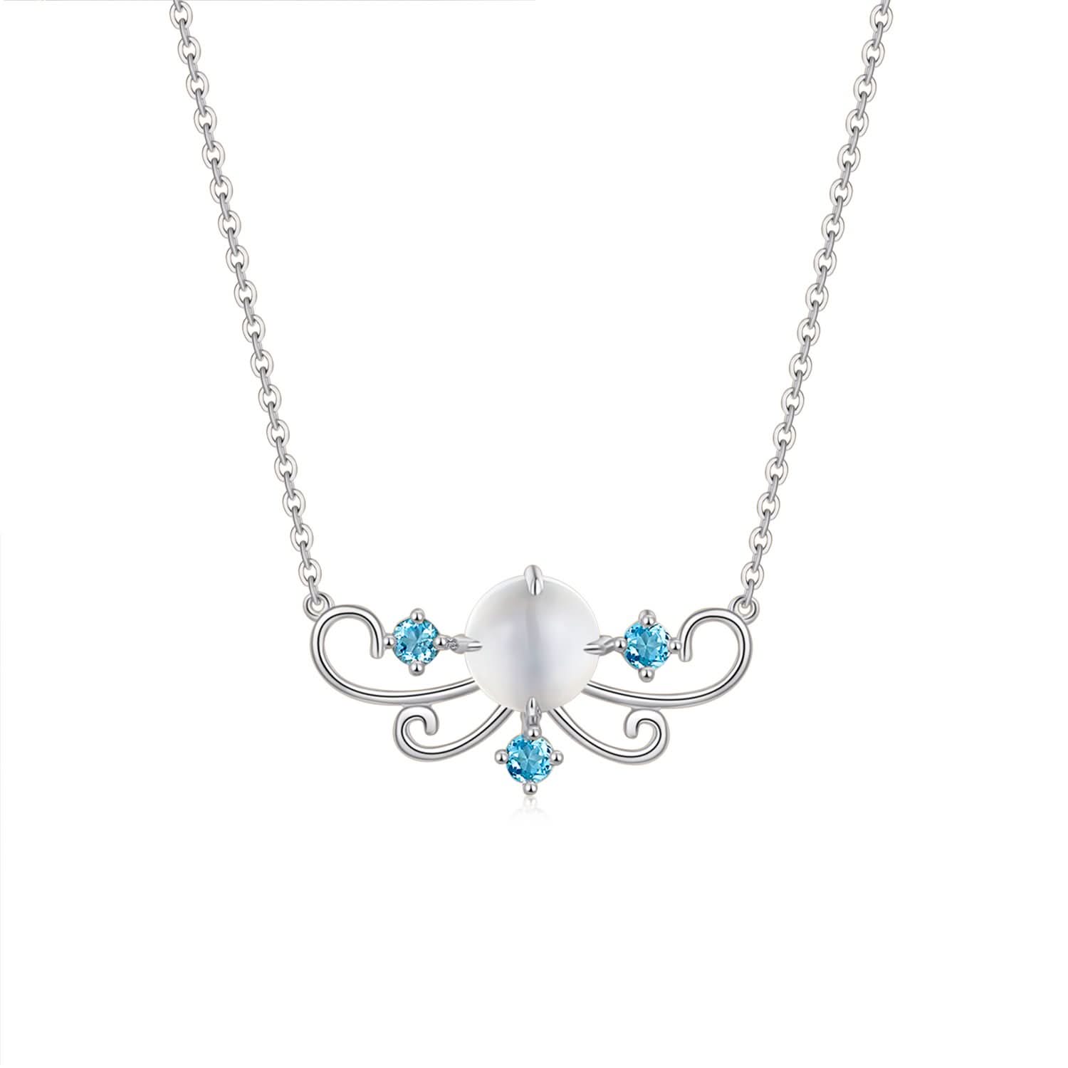 18k Solid Gold Antique Moonstone and Topaz Necklace - Melbourne, Australia