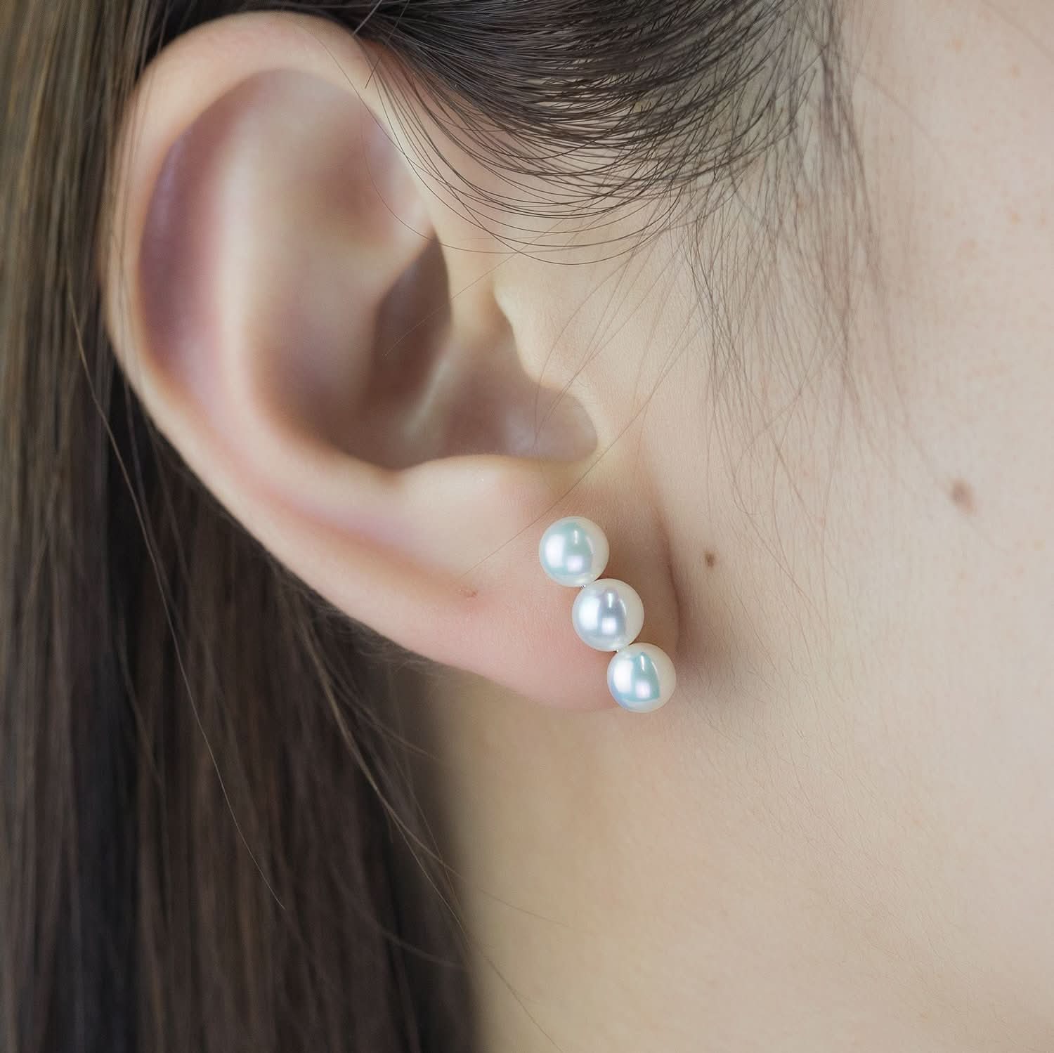 Triple Pearl Stud Earrings - Melbourne, Australia