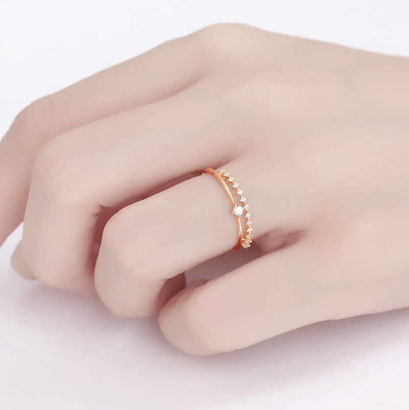 18k Solid Gold Crown Diamond Wedding Ring - Melbourne, Australia