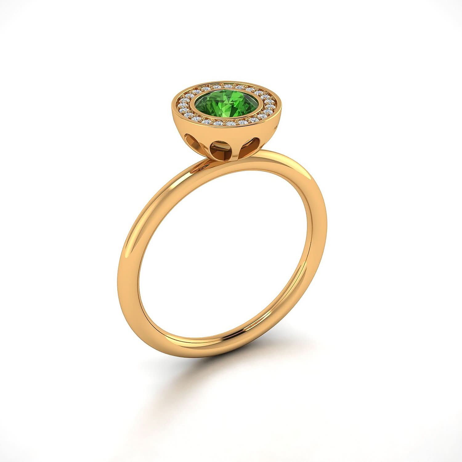 18K SOLID GOLD GREEN TOURMALINE ENGAGEMENT RING - Melbourne, Australia