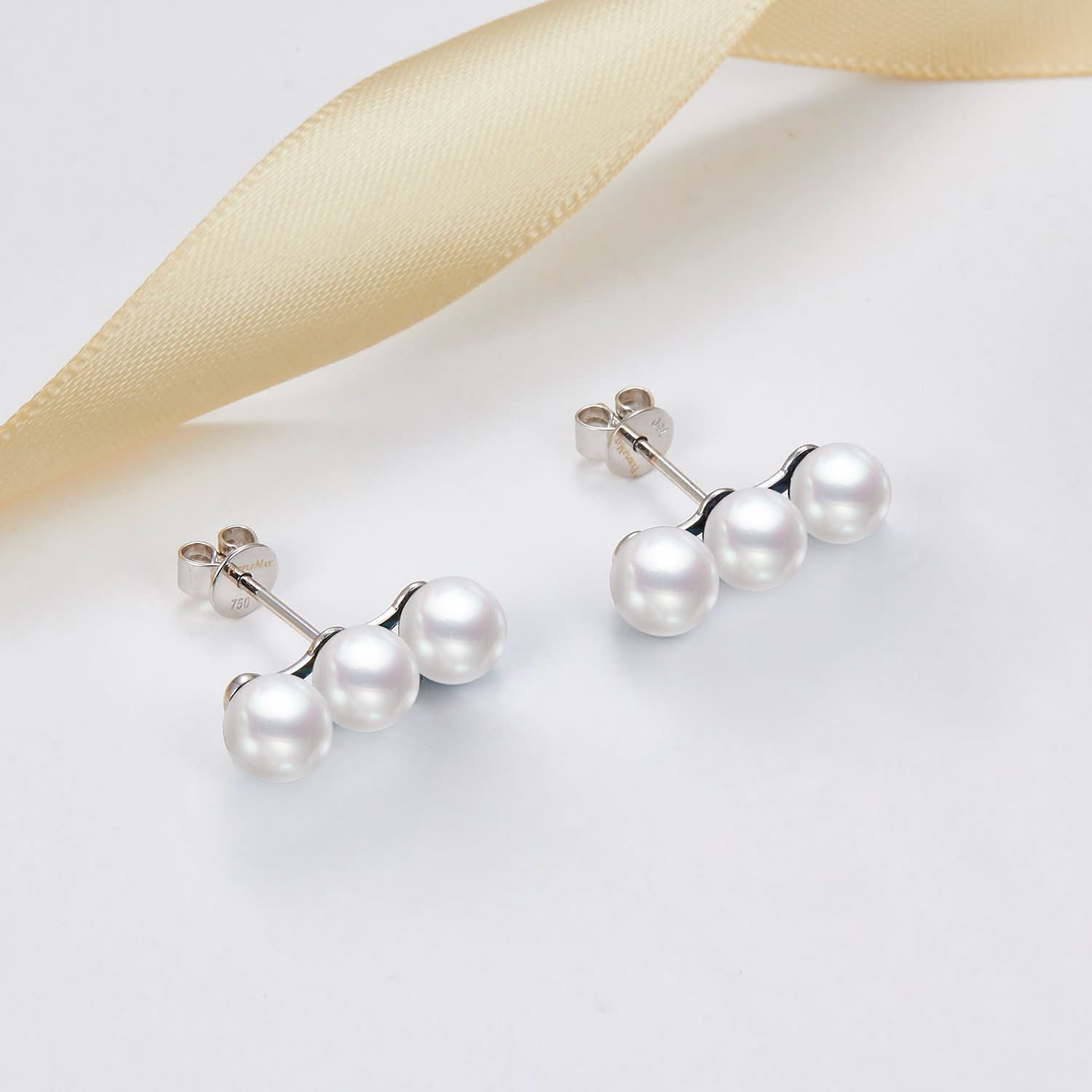 Triple Pearl Stud Earrings - Melbourne, Australia