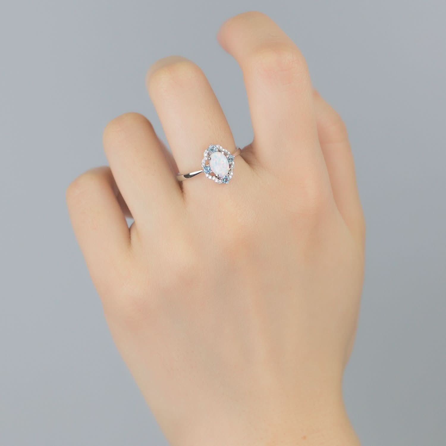 18k Solid Gold Vintage Opal and Topaz Diamond Ring | Rings Melbourne Australia
