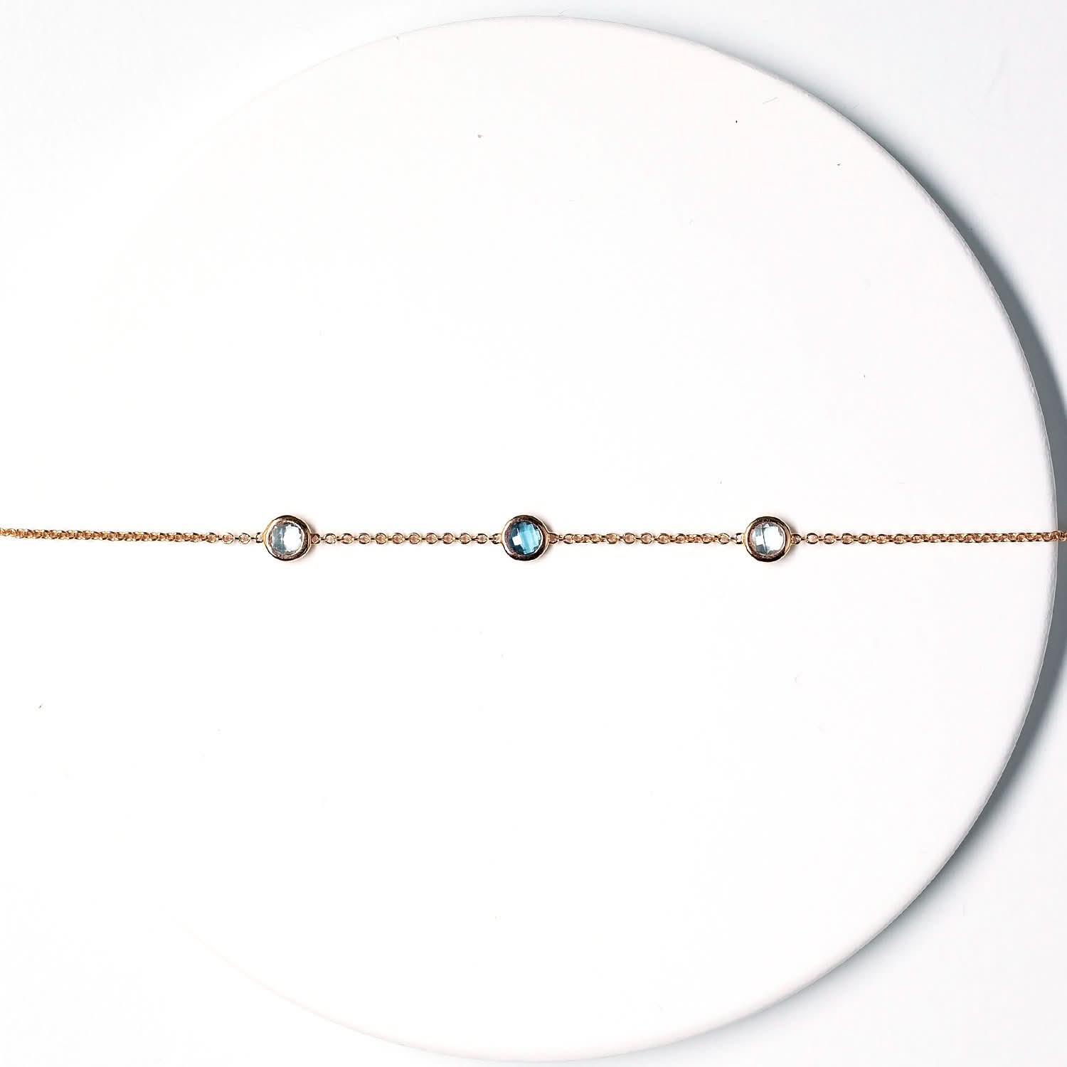 18K SOLID GOLD TOPAZ BRACELET - Melbourne, Australia