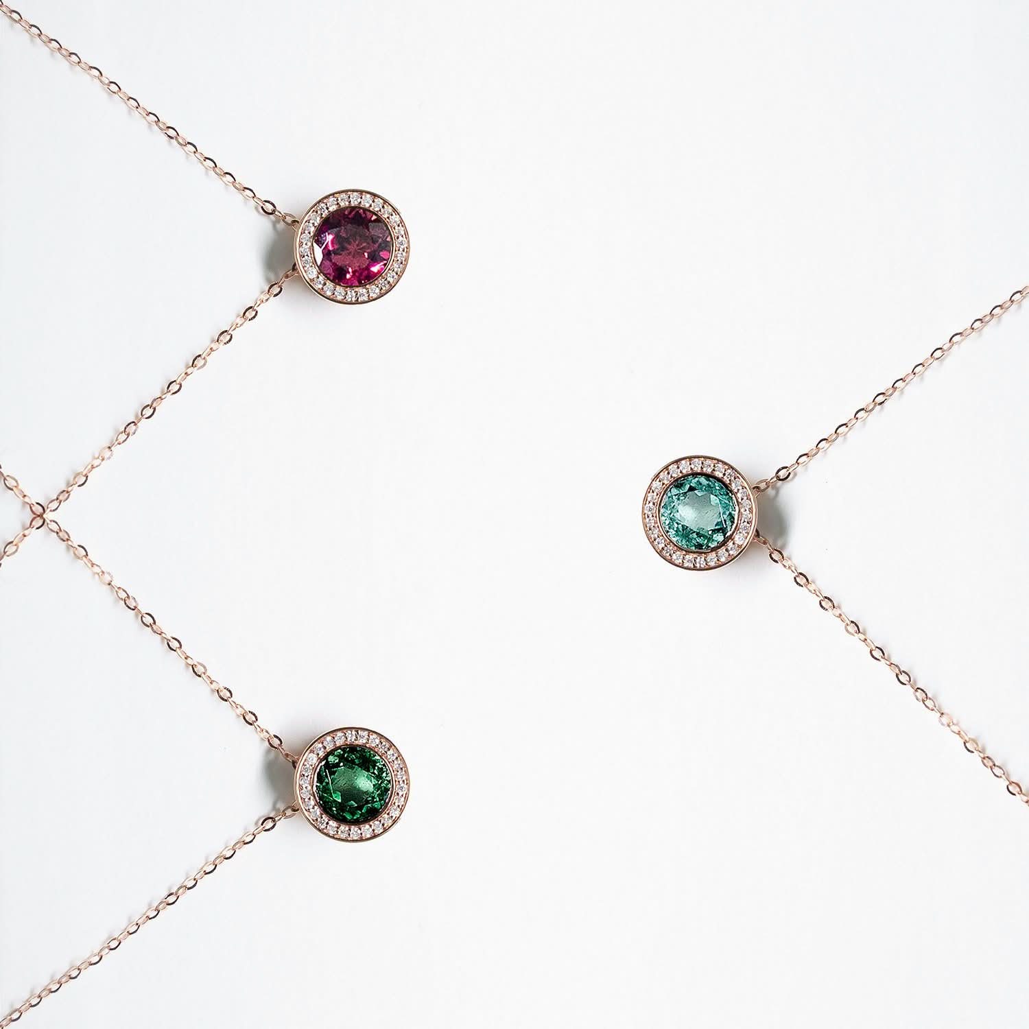 18K SOLID GOLD GREEN TOURMALINE NECKLACE - Melbourne, Australia