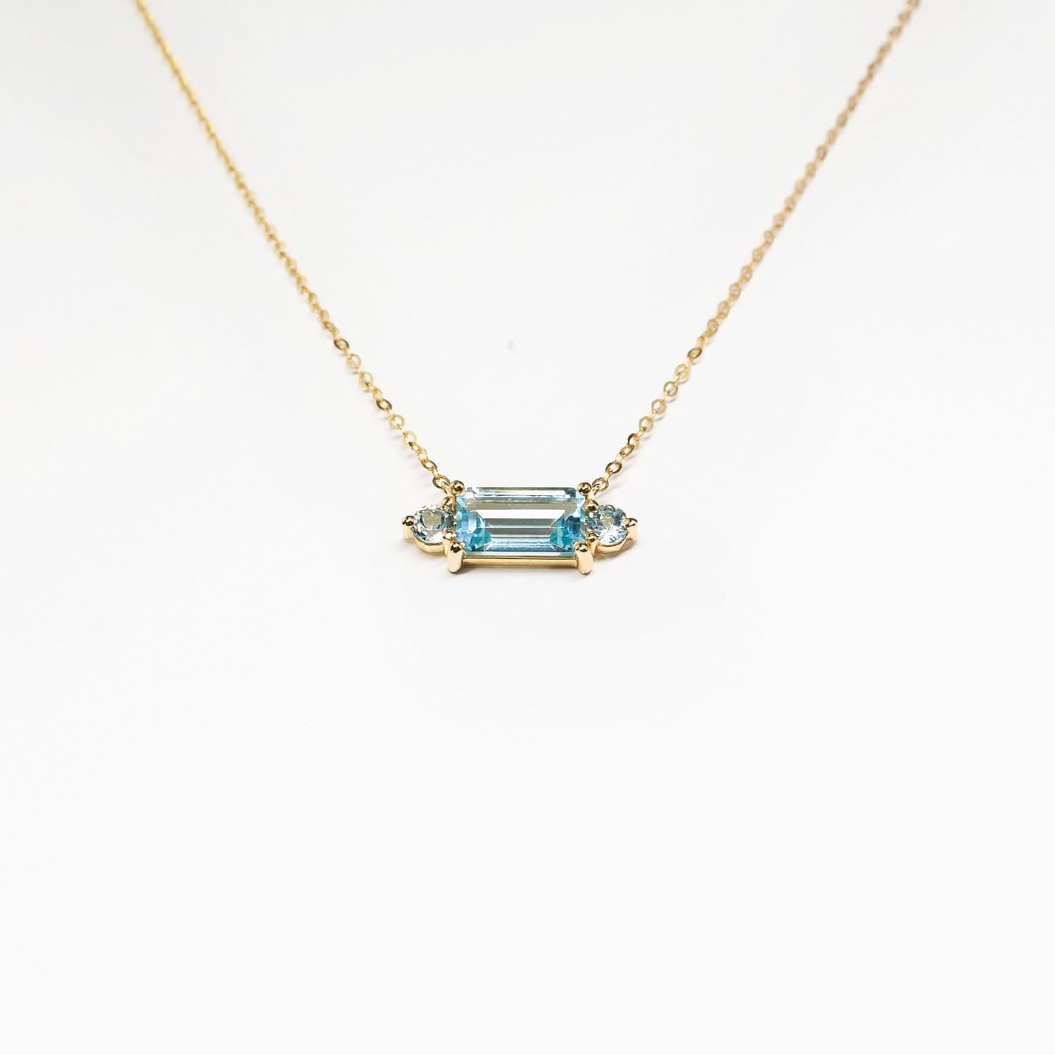 18K SOLID GOLD TOPAZ STATEMENT NECKLACE - Melbourne, Australia