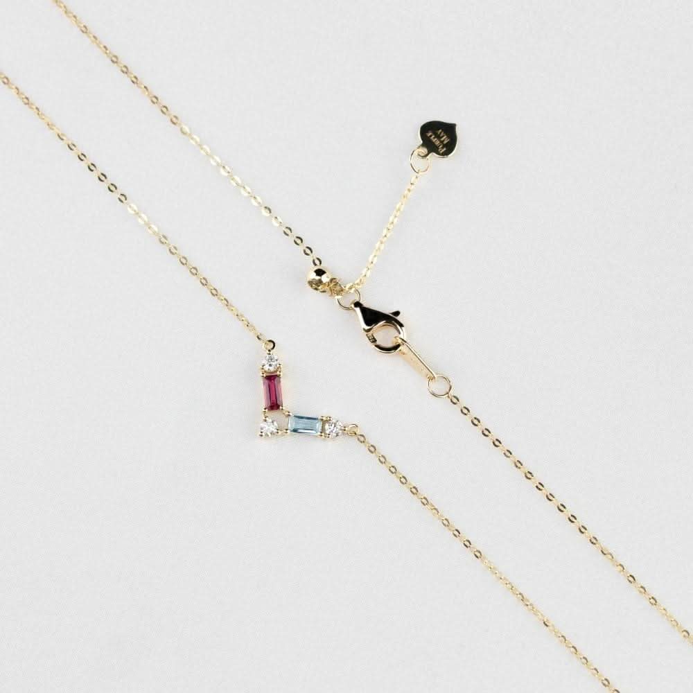18k Solid Gold Tourmaline and Diamond Necklace - Melbourne, Australia