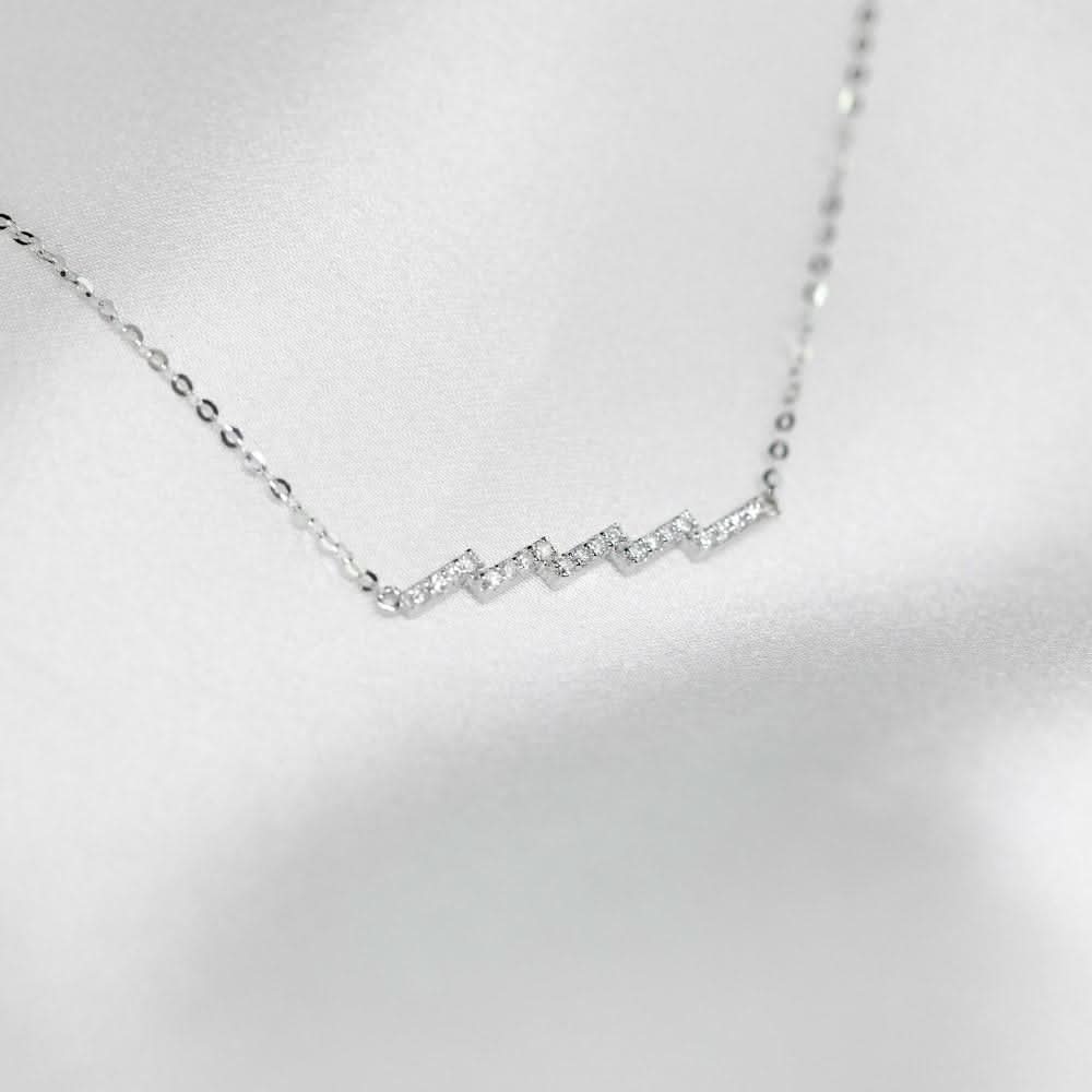 18k Solid Gold Lightning Element Diamond Necklace - Melbourne, Australia