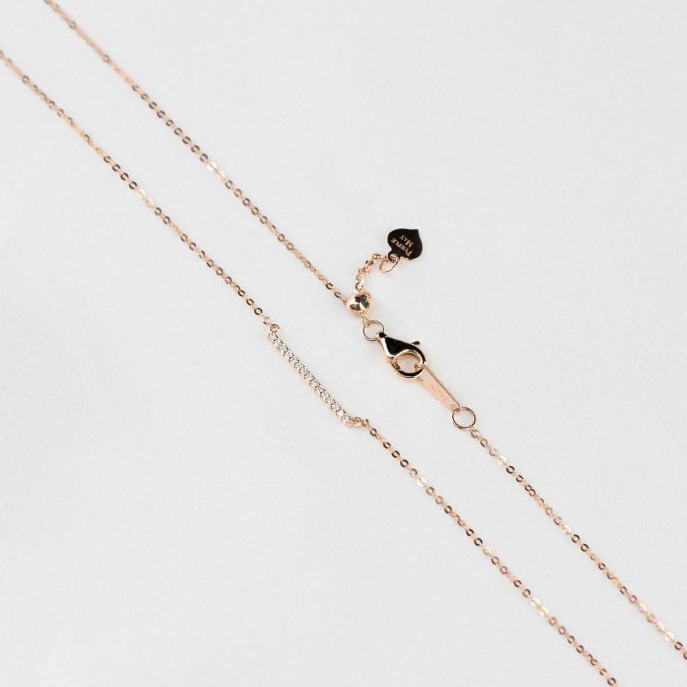 18k Solid Gold Classic Diamond Horizontal Bar Necklace - Melbourne, Australia