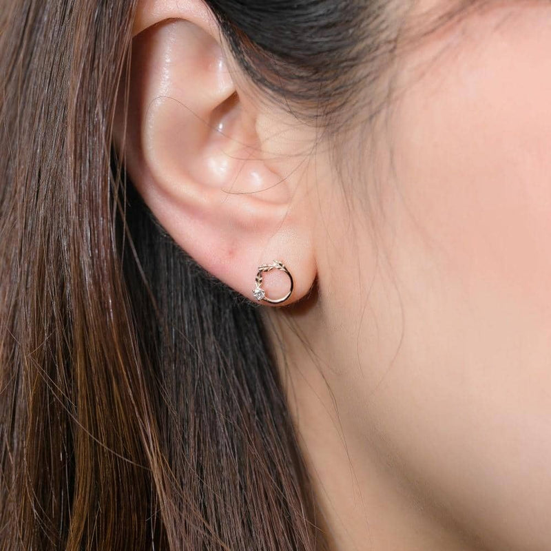 Leaves Diamond Earring Studs in 18k Rose Gold - Melbourne, Australia
