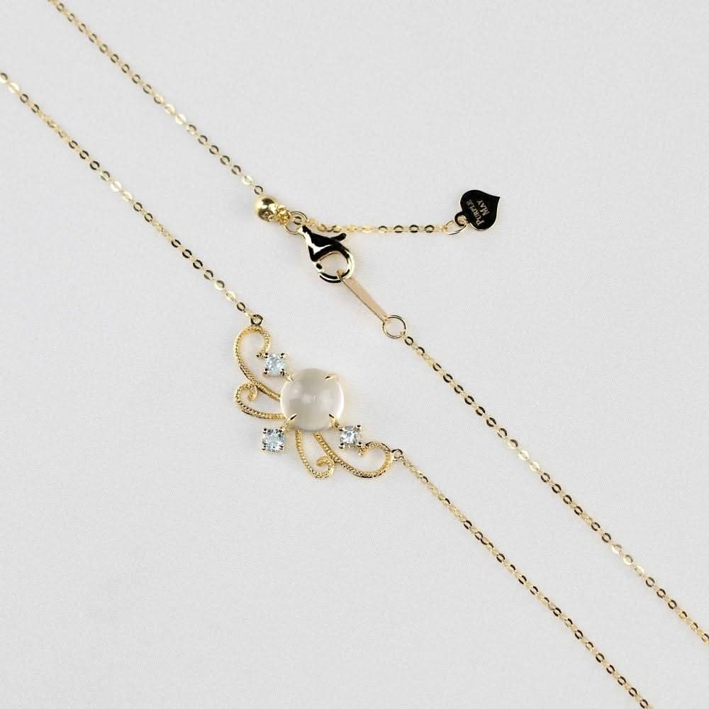 18k Solid Gold Antique Moonstone and Topaz Necklace - Melbourne, Australia
