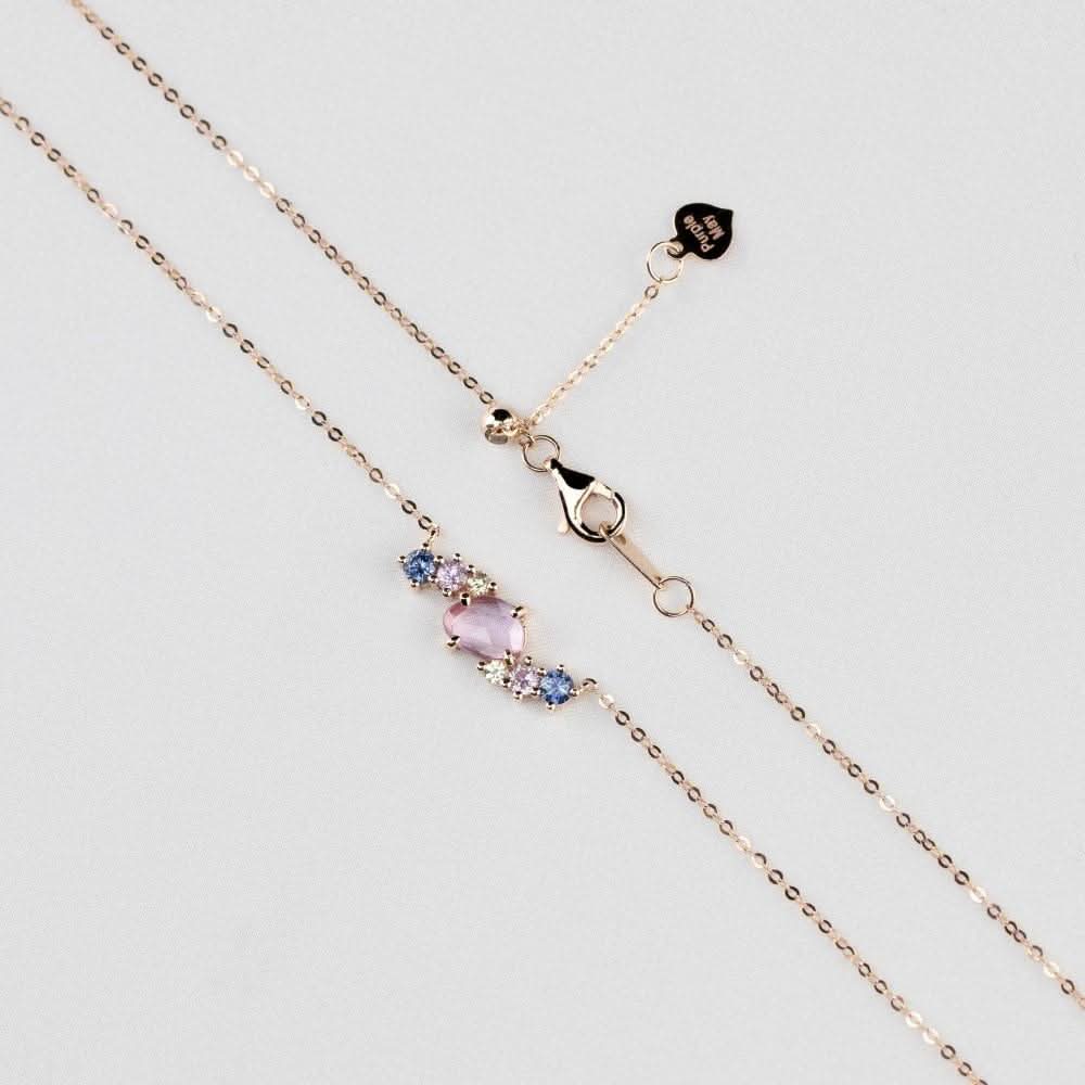18k Solid Gold Coloured Sapphire Clustered Necklace - Melbourne, Australia