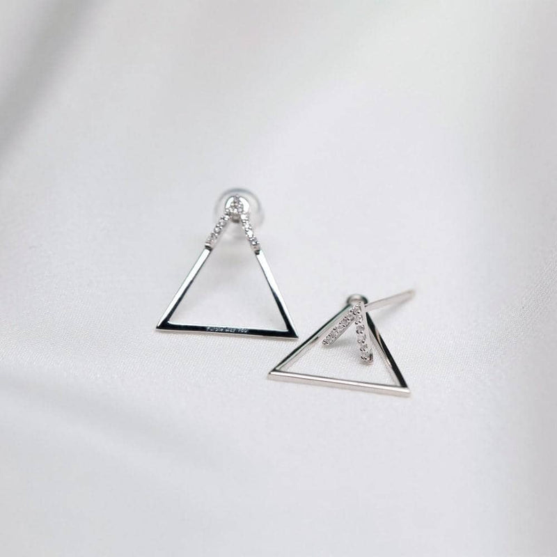 Triangle Diamond Earrings Set in 18k Solid Gold - Melbourne, Australia
