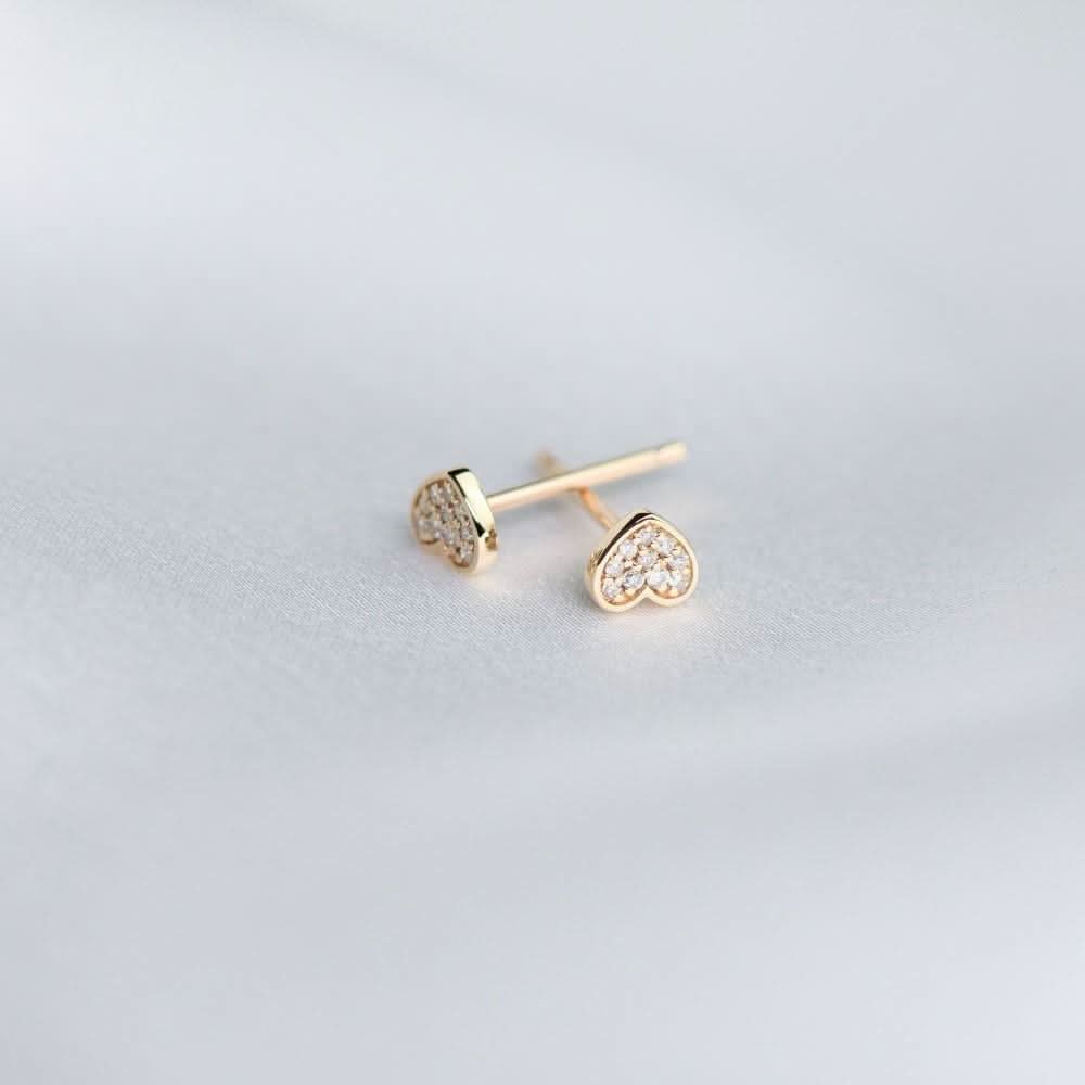 Heart Shape Diamond Stud Earrings - Melbourne, Australia