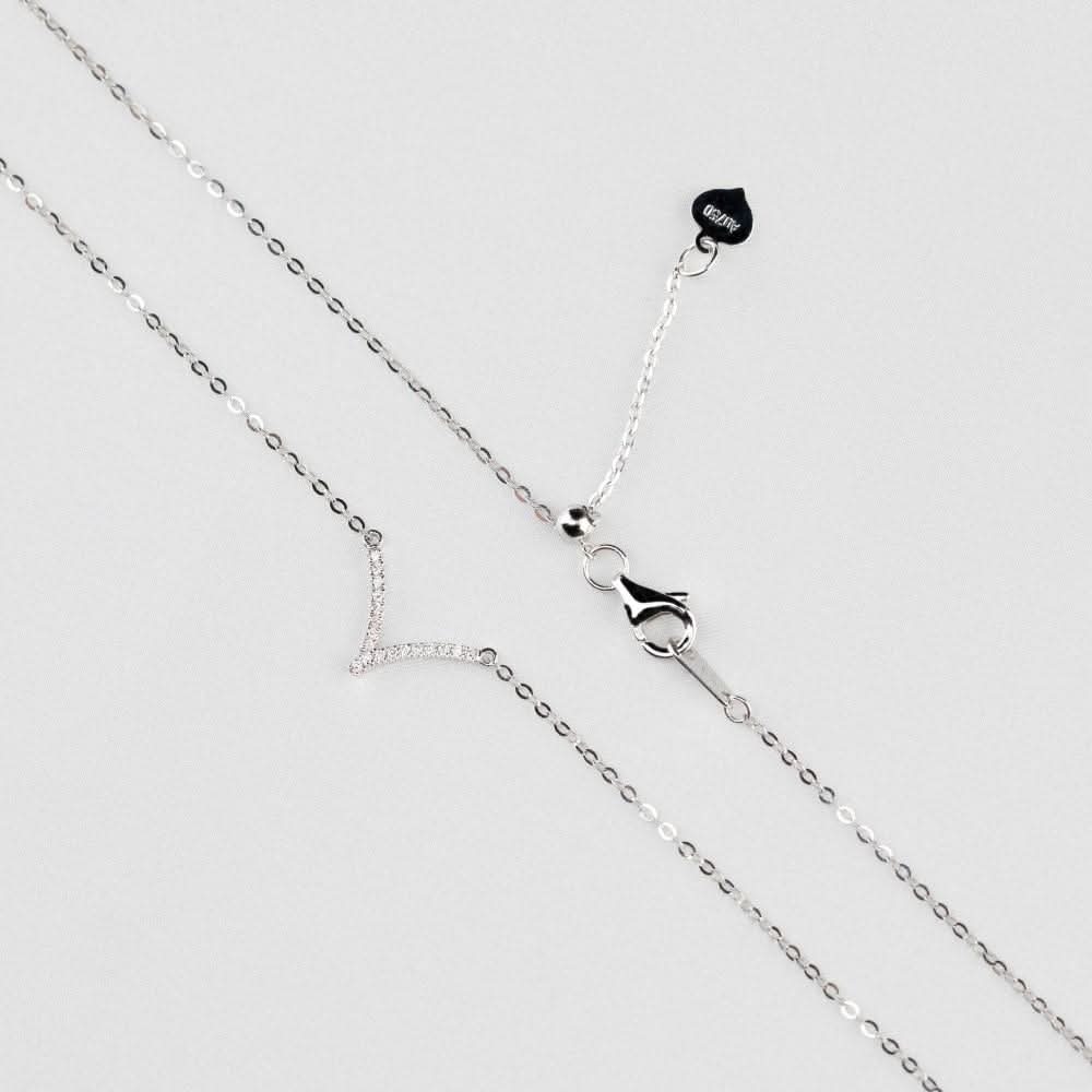 18k Solid Gold Elegant Chevron Diamond Necklace - Melbourne, Australia
