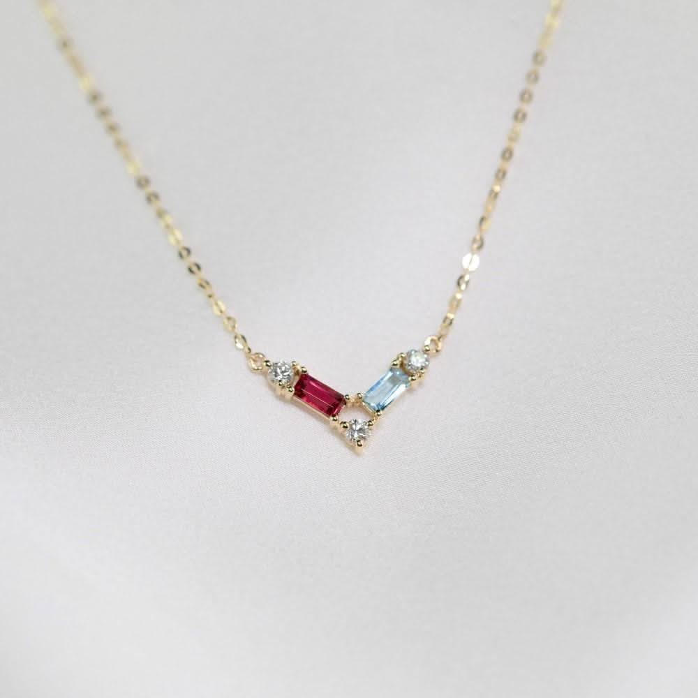 18k Solid Gold Tourmaline and Diamond Necklace - Melbourne, Australia