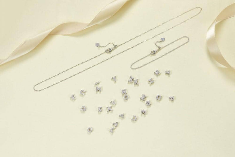 18k White Gold Alphabet Diamond Necklace - Melbourne, Australia
