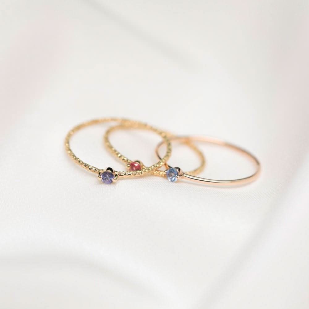 18k Solid Gold Colourful Sapphire Dainty Ring - Melbourne, Australia