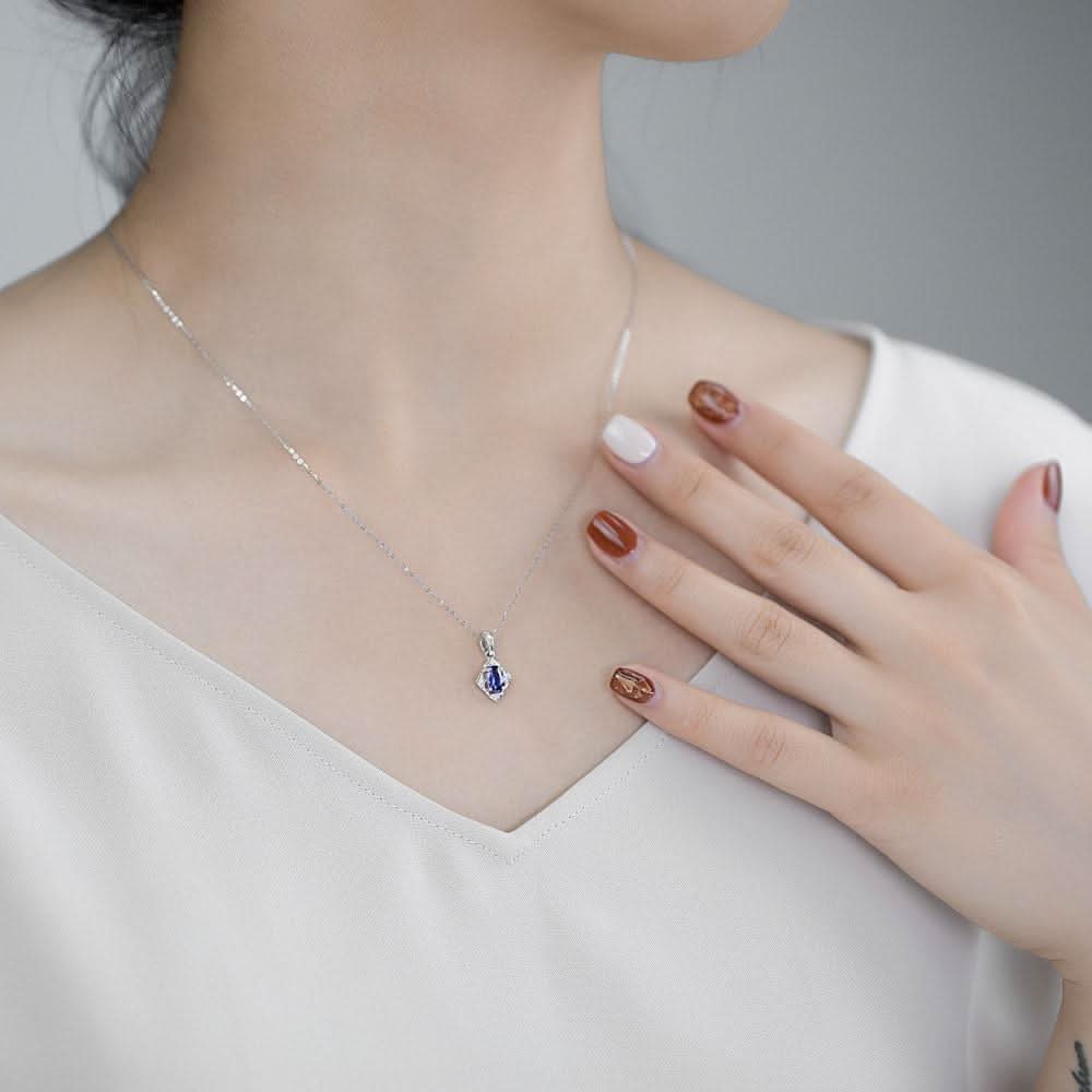 18k Solid Gold Elegant Antique Sapphire Diamond Necklace - Melbourne, Australia