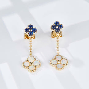 Clover - 18K Opal Sapphire Earrings