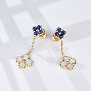 Clover - 18K Opal Sapphire Earrings