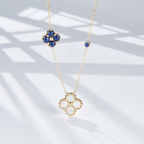 Clover - 18K Opal Sapphire Necklace