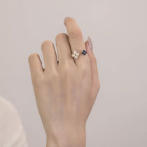 Clover - 18K 蛋白石蓝宝石戒指