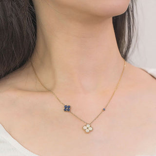 Clover - 18K Opal Sapphire Necklace