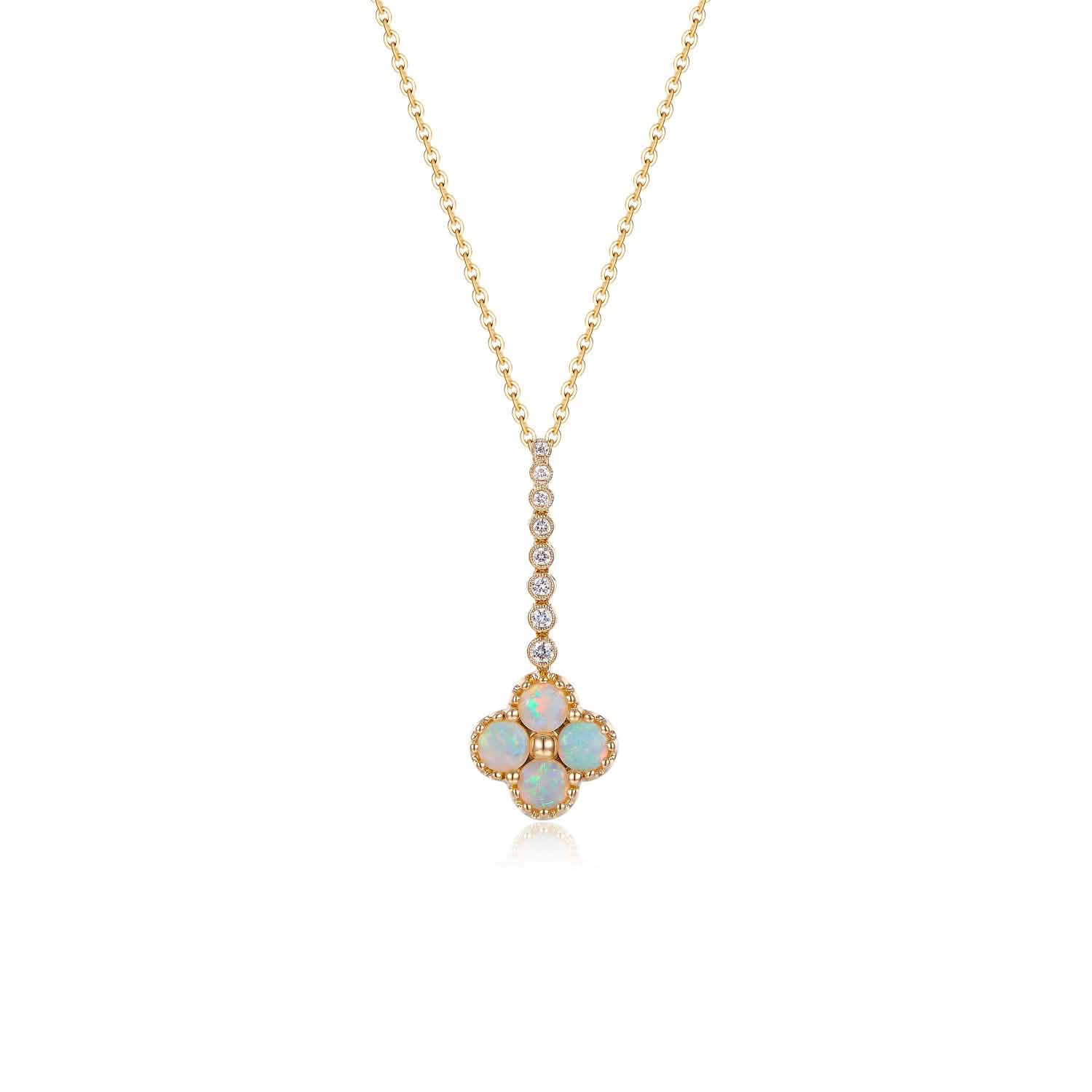 Chloe II – 18K Opal Diamond Necklace