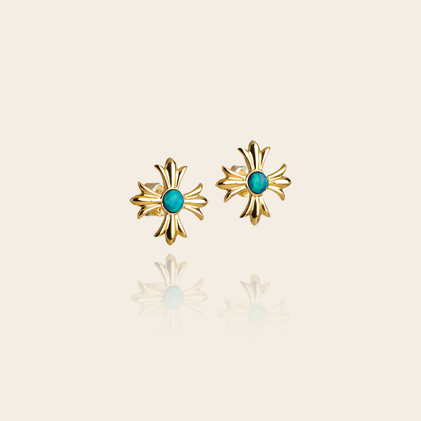 9K+Opal Earring